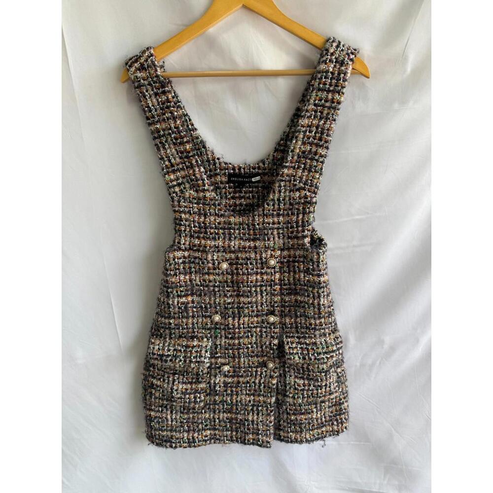 English Factory Black Tweed Pinafore Dress Size S - Picture 3 of 8